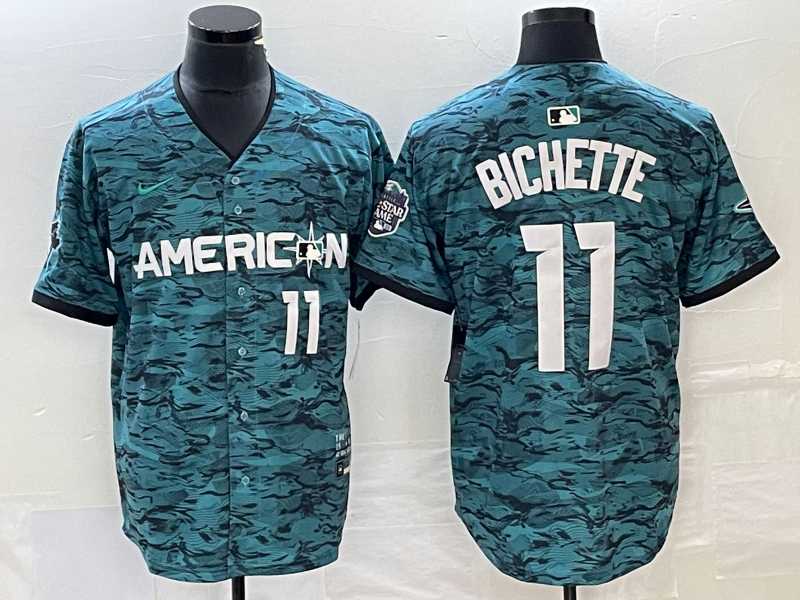 Men%27s Toronto Blue Jays #11 Bo Bichette Number Teal 2023 All Star Cool Base Stitched Jersey->mlb womens jerseys->MLB Jersey